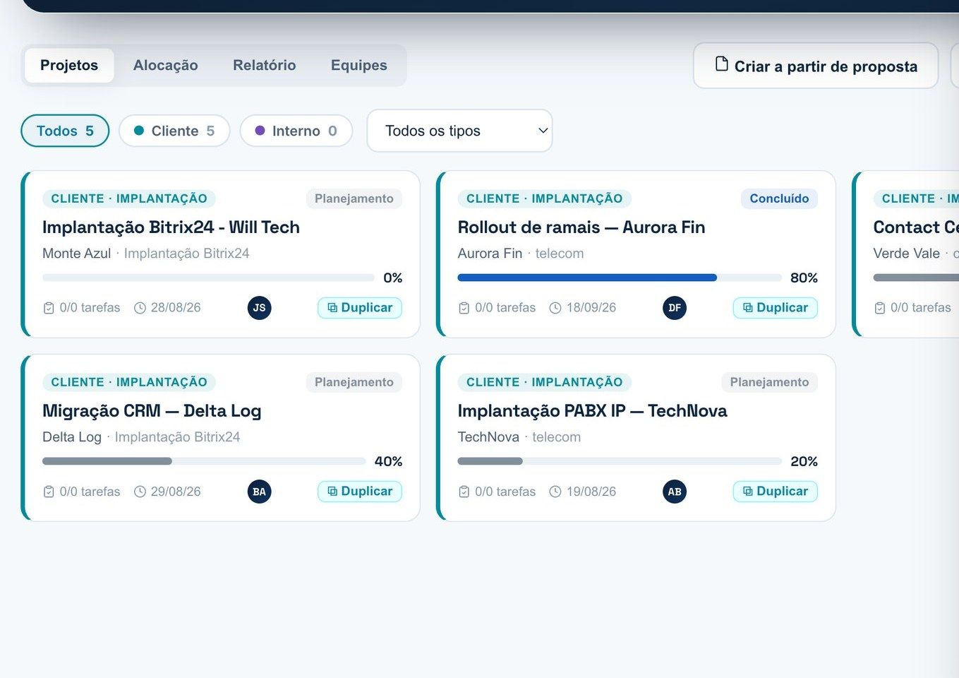 Plano de implantação assistida do UChub